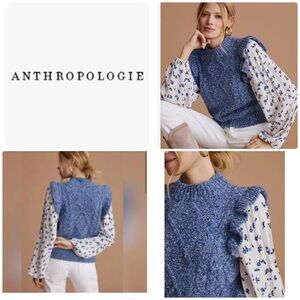 Anthropologie | Layered Blue Women's Sweater